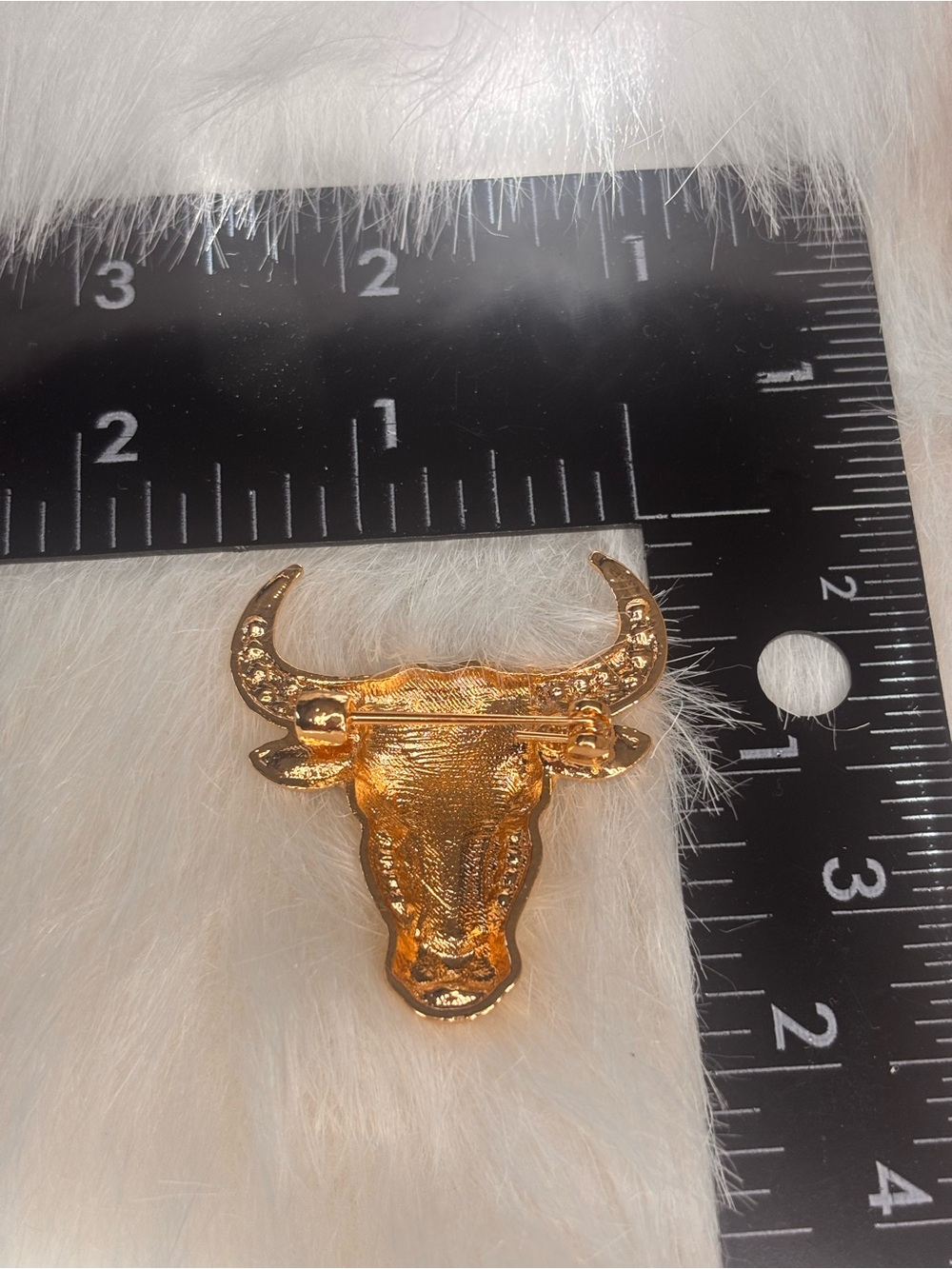 Pink Rhinestone Longhorn Brooch - Picture 2 of 2